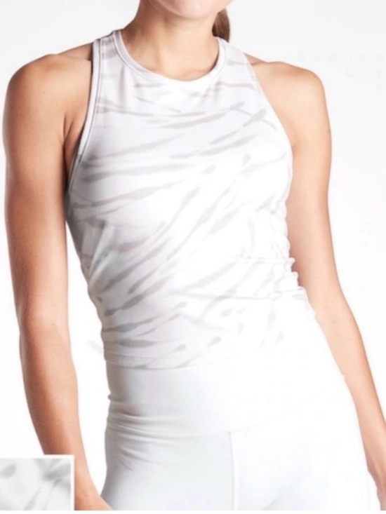 Athleta Tops - Athleta White Printed Racerback Tank Top - Women's Activewear
